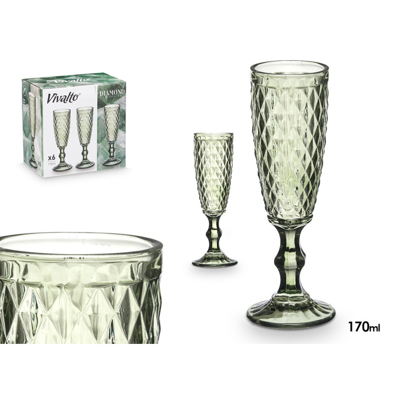 COUPE À CAVA DIAMANT VERT 170 ML