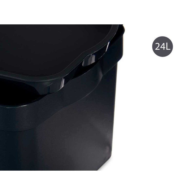 CAIXA PLÁSTICO COM TAMPA 24L CREME 