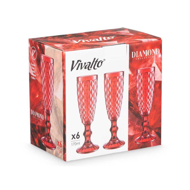 FLUTE CHAMPANHE VERMELHO 170 ML