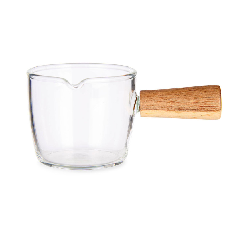 100ML BOROSILICATE GLASS LADLE WITH WOODEN HANDLE 