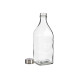 BOUTEILLE VERRE CARRE BOUCHON ACIER 1L