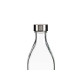 SQUARE GLASS BOTTLE STEEL LID 1L