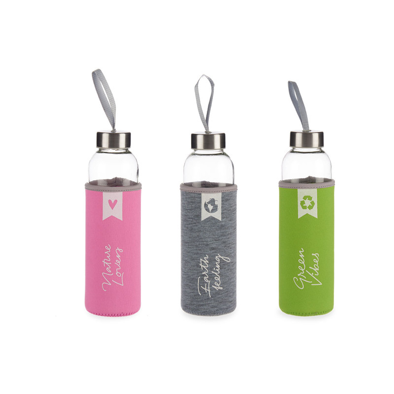 BOUTEILLE NEOPRENE VERRE GRIS ETIQUET 500ML SET 3