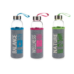 500ML NEOPRENE GLASS BOTTLE GREY 1989 ASSORT 3