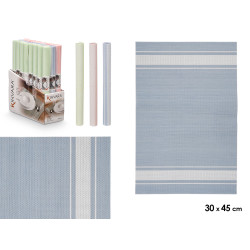 TABLEMAT 30X45CM STRIPES ASSORT 3 PASTEL COL