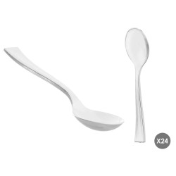CONJ 24 GARFOS SOBREMESA EM PLASTICO PRATEADA 