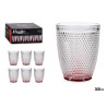 BICCHIERE CRISTALLO PUNTI ACQUA 300ML ROSSO