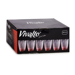 VASO CRISTAL PUNTOS AGUA 300ML ROJO
