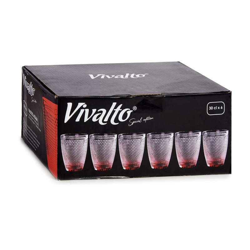 VASO CRISTAL PUNTOS AGUA 300ML ROJO