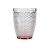 COPO VIDRO PONTOS ÁGUA 300ML VERMELHO 