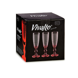 COPA CAVA VIDRIO DEC PUNTOS PIE ROJO 180ML