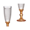COUPE CHAMPAGNE VERRE DEC POINTS PIED AMBRE 180ML