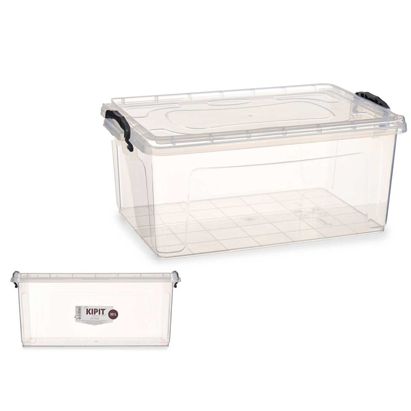SCATOLA PLASTICA ORDINE TRASPARENTE 22L