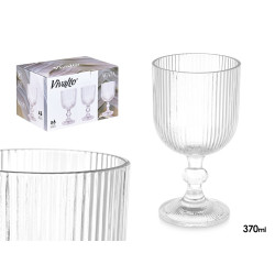WATER GLASS 370MLTRANSPARENT STRIPES