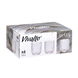 VASO BAJO TRANSPARENTE RAYAS 270ML