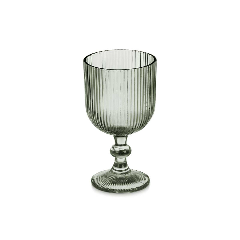 WATER GLASS 370ML MOSS GREEN STRIPES