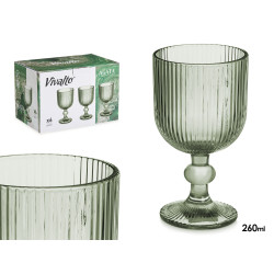 BICCHIERE DA VINO 260ML STRISCE VERDE MUSCHIO 