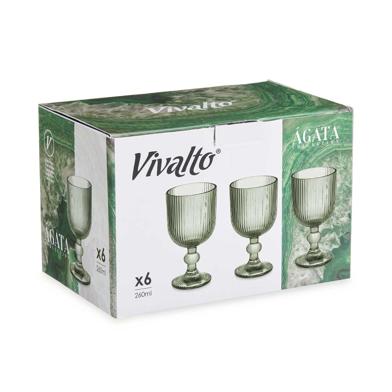 COUPE À VIN 260ML VERT MOUSSE RAYURES