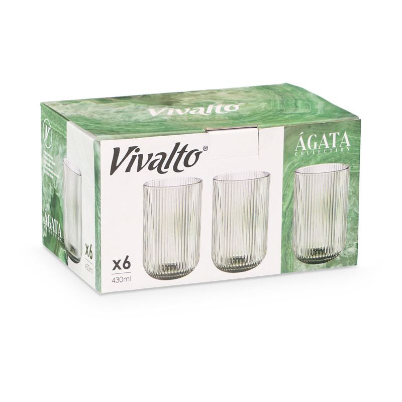 COPO ALTO 430ML VERDE RISCAS