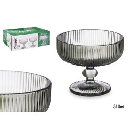 BICCHIERE DA GELATO 310ML STRISCE VERDE MUSCHIO 