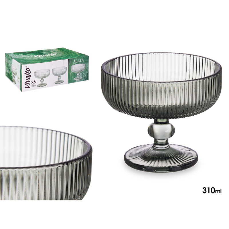 COPA HELADO VERDE MUSGO RAYAS 310ML