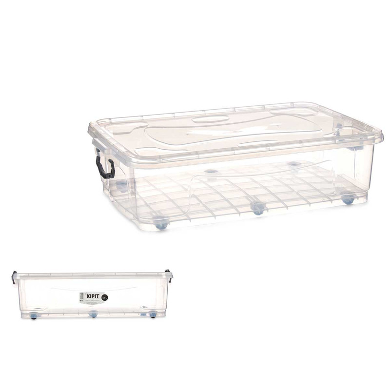 SOUS LIT 6 ROUES TRANSPARENT 40L
