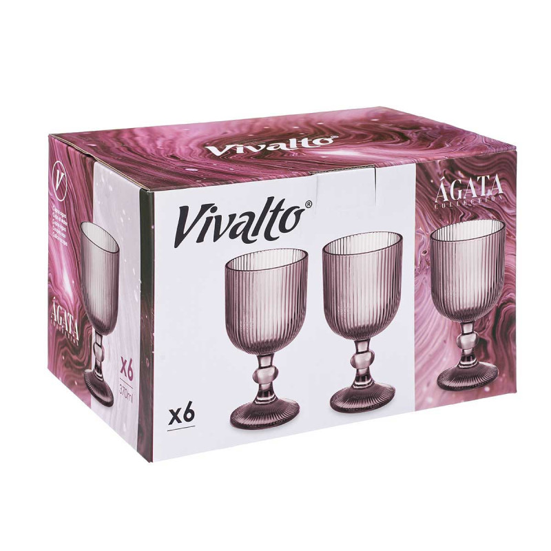 VERRE À VIN 260ML ROSE RAYURES
