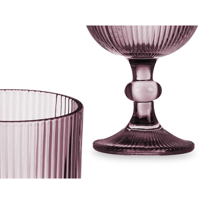 WINE GLASS 260ML PINK STRIPES