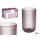 VERRE HAUT 430ML ROSE RAYURES