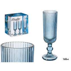 BICCHIERE DA CHAMPAGNE 160ML STRISCE BLU SCURO