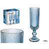 CHAMPAGNE GLASS 160ML DARK BLUE STRIPES