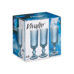 BICCHIERE DA CHAMPAGNE 160ML STRISCE BLU SCURO