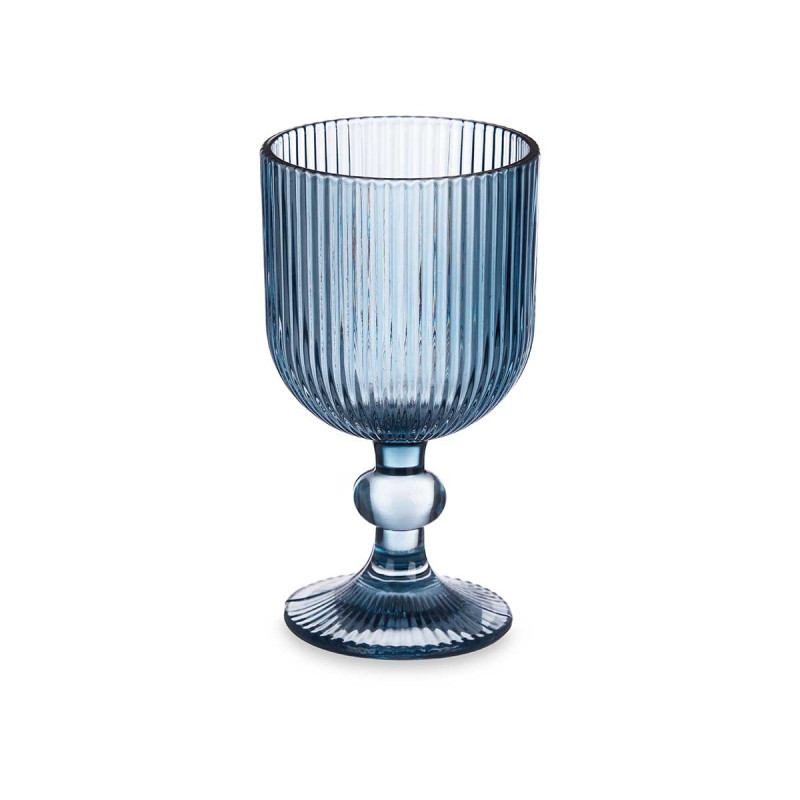 BICCHIERE DA VINO 260ML STRISCE BLU SCURO