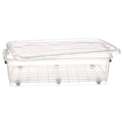 SOTTO LETTO 6 RUOTE TRASPARENTE 40L