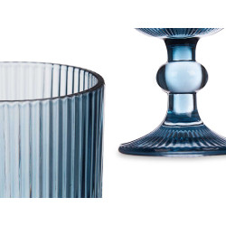 WINE GLASS 260ML DARK BLUE STRIPES