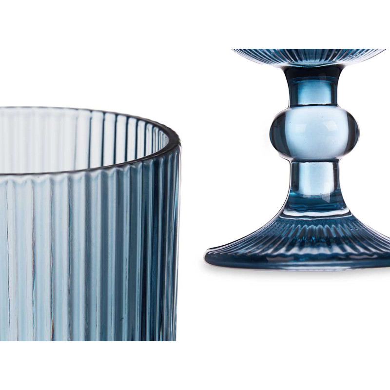 COUPE À VIN 260ML BLEU FONCÉ RAYURES