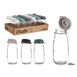 GARRAFA VIDRO 250ML SORT 3 SORT 3 CORES