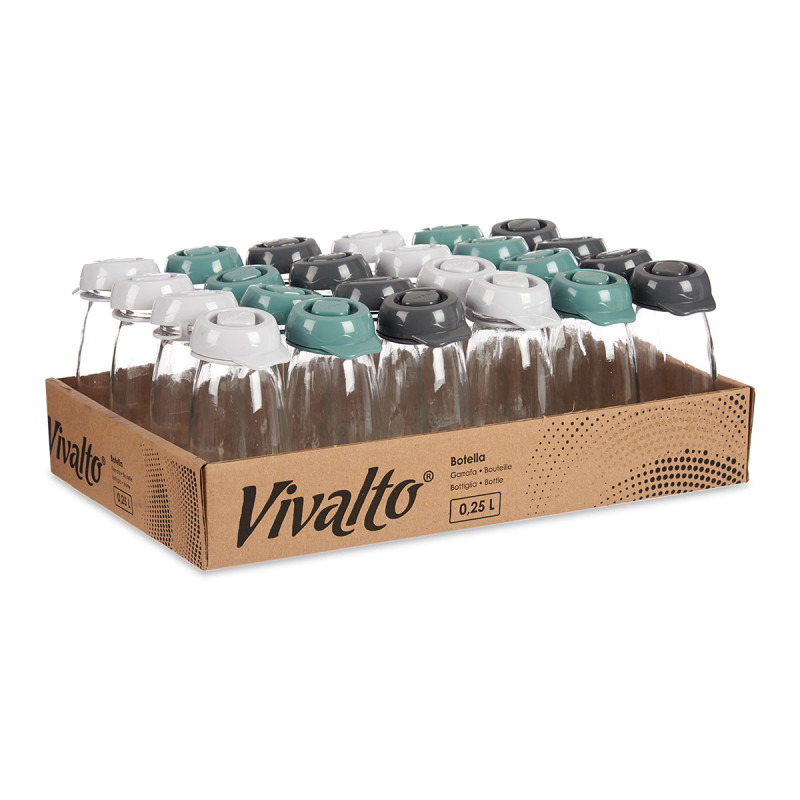 250ML ASSORT 3 COLOURS GLASS BOTTLE ASSORT 3