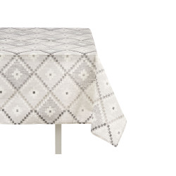 TOALHA MESA LONA ANTIMANCH 140X180CM LOSANG CINZA