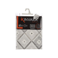 MANTEL LONETA ANTIMANCHAS 140X180CM ROMBOS GRIS