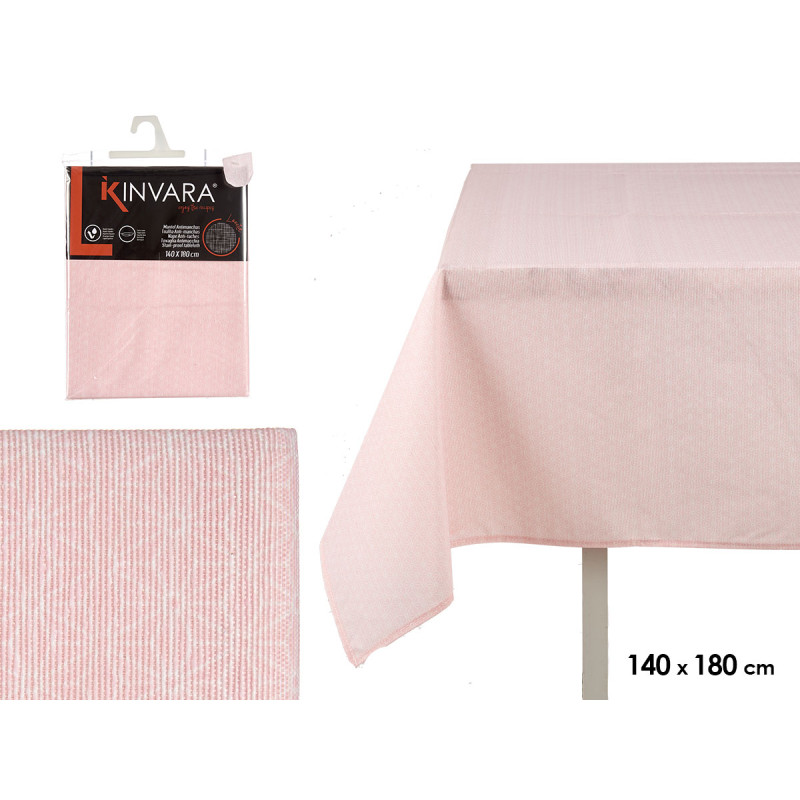 TOALHA MESA LONA ANTIMANCH 140X180CM ESTRELA ROSA