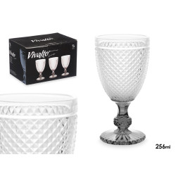 WATER CUP DIAMOND TRANSP ANTHRACITE BASE 256ML