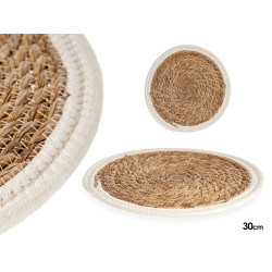 INDIVIDUAL NATURAL BORDA BRANCA 30CM