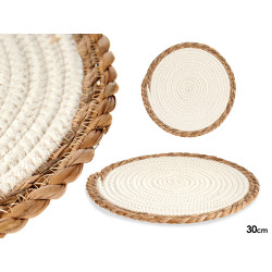 TAPETE BLANCO BORDE NATURAL 30CM