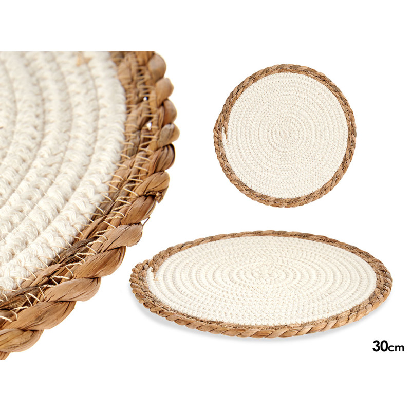 TAPPETINO BIANCO BORDO NATURALE 30CM