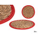 NATURAL WITH RED EDGE TABLECLOTH 30CM