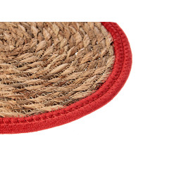 TAPPETINO NATURALE BORDO ROSSO 30CM