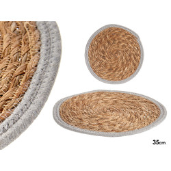 TAPETE NATURAL BORDE GRIS 35CM