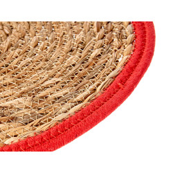TAPETE NATURAL BORDE ROJO 35CM