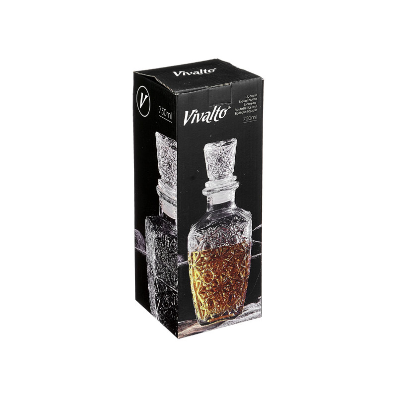 CARAFE  LIQUEUR SCULPTÉE ÉTOILE 750ML